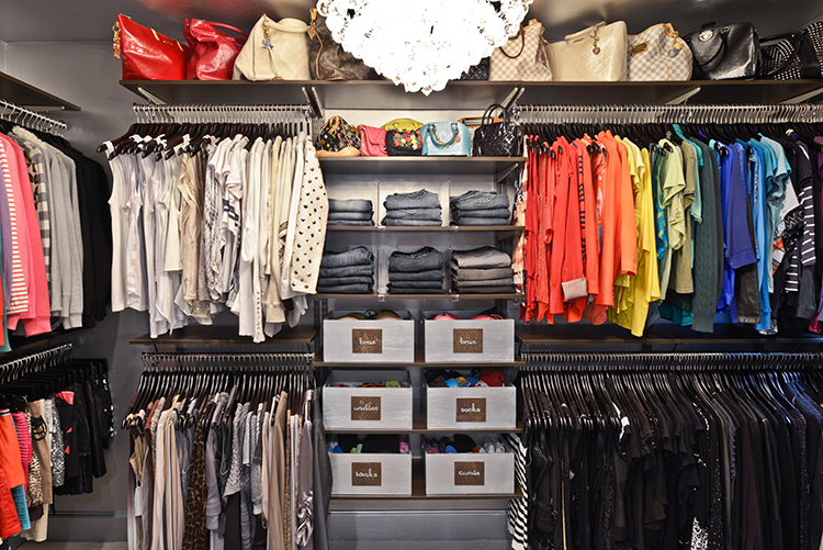 neatly organized closet