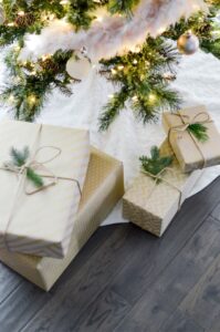 gifts underneath Christmas tree